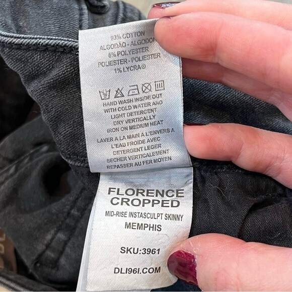 DL1961 Florence Cropped Mid-Rise Instasculpt Skinny Memphis Animal Print Jeans - Picture 7 of 8